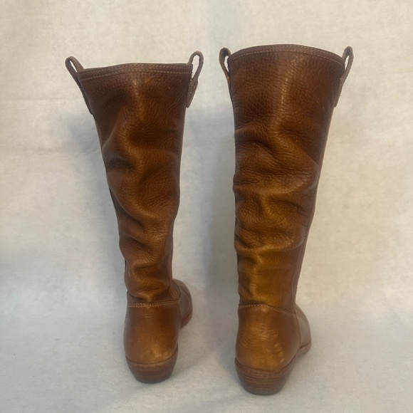 Diesel Leather Boots EU 38 US 7.5 Gently worn Wood heels 14" tall - Picture 4 of 7